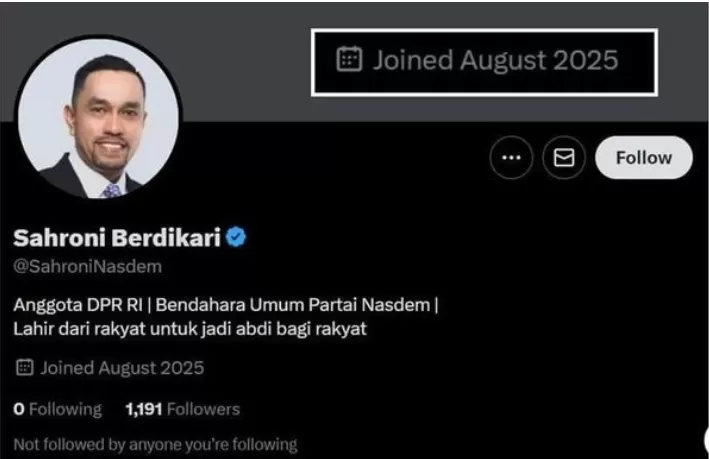 Akun Sahroni Palsu Misteri di Balik Sosok Berdikari Terbongkar