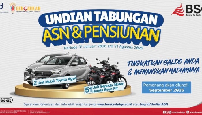 Bank SulutGo Gelar Undian ASN dan Pensiunan, Siapkan Hadiah Mobil